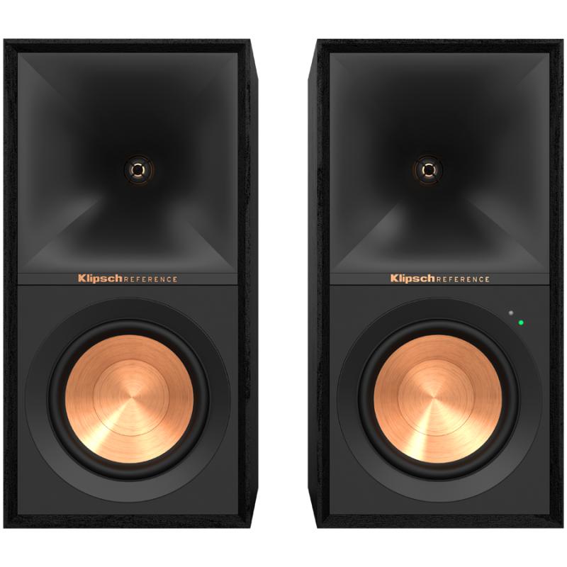 Klipsch Reference R-50PM, Powered Bookshelf Speakers, Black, Pair