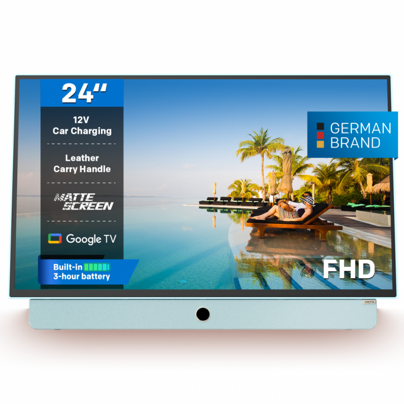 Televizor portabil METZ LED 24MPE7000Y, 60 cm, Smart Google TV , Full HD, 220/12V, 3h battery, Clasa E (Brand German)