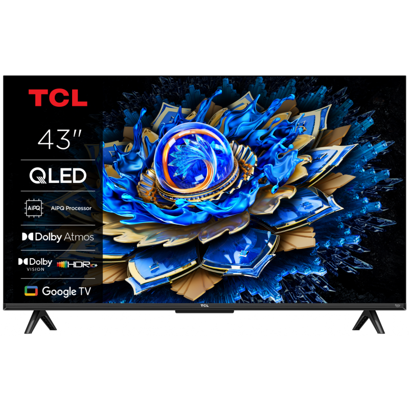 Televizor TCL QLED 43T69C, 108 cm, Smart Google TV, 4K Ultra HD, (Model 2025)