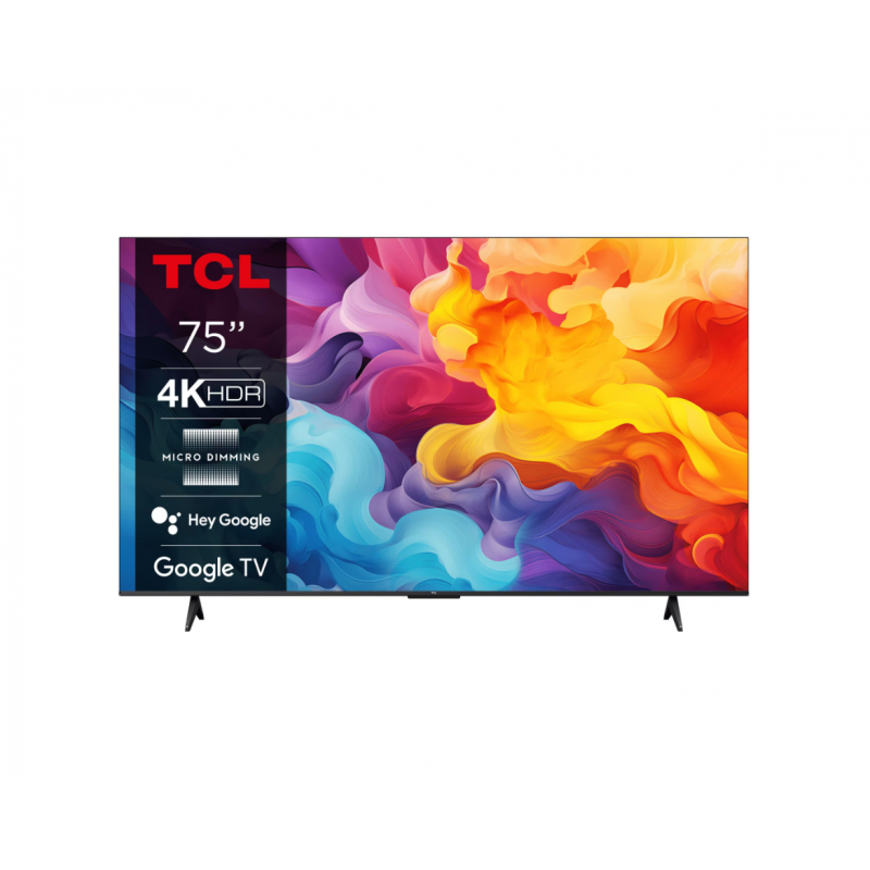 Televizor TCL LED 75V6B, 189 cm, Smart Google TV, 4K Ultra HD, Clasa E