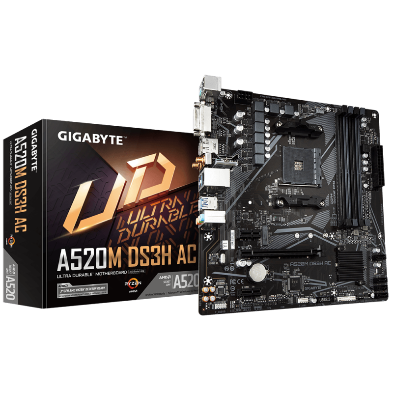 Placa de bază Gigabyte A520M DS3H AC AM4
