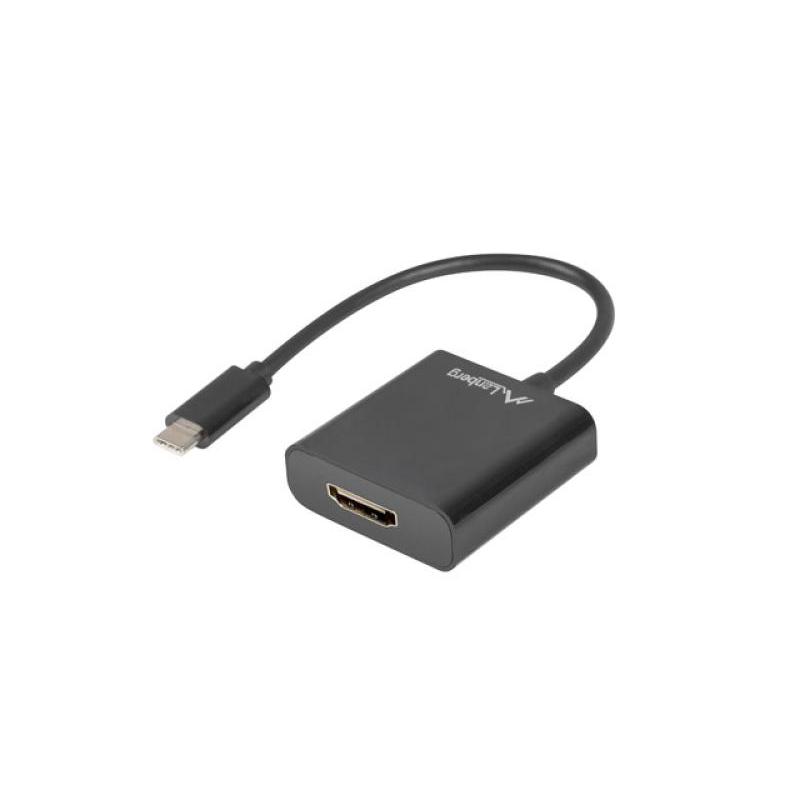 Cablu adaptor USB-C(M) 3.1  HDMI(F) 15 cm (DisplayPort Alt Mode) negru