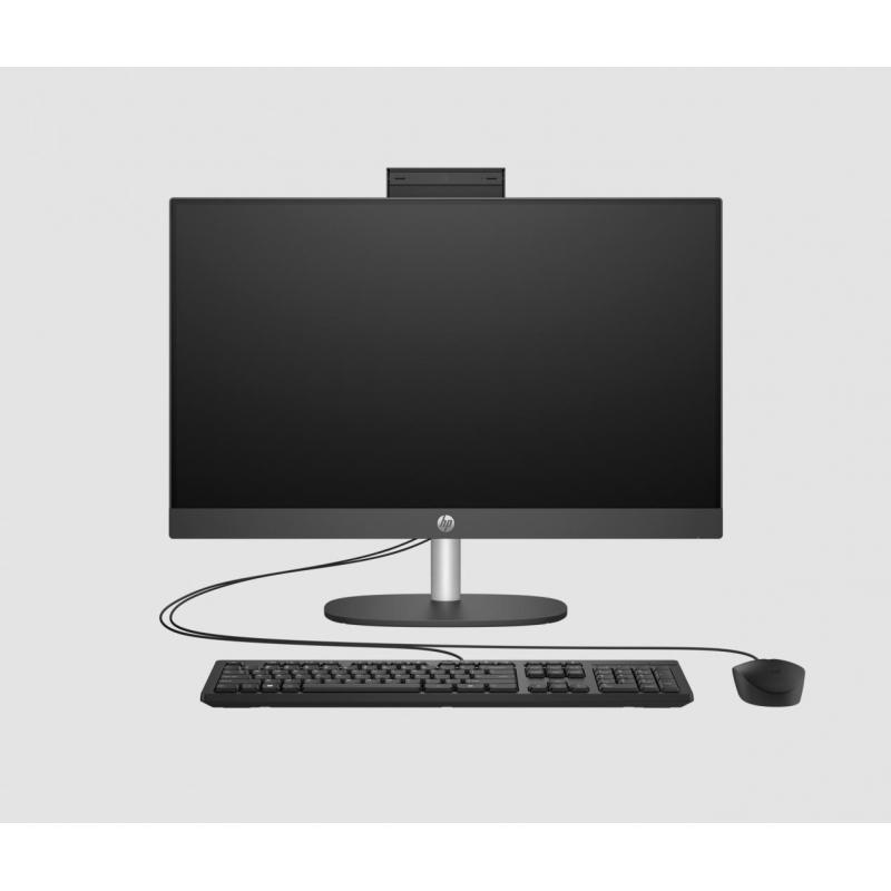 All-in-One HP ProOne 240 G10 23.8 inch Non-Touch IPS FHD cu procesor Intel Core i3-N300, video Integrat Intel Iris Xe Graphics, RAM 8GB, SSD 256GB, Fixed Stand, HP 125 White Wired Keyboard, HP 125 White Wired Mouse,, Shell White, greutate 5.37 Kg, Free DO