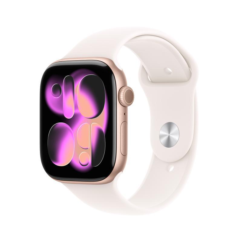 Apple Watch Series 11 GPS 46mm Rose Gold Aluminium Case with Light Blush Sport Band - S/M