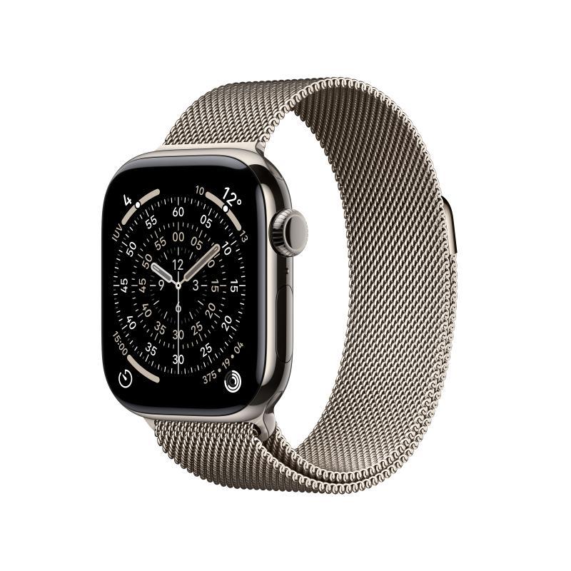 Apple Watch Series 11 GPS + Cellular 42mm Natural Titanium Case with Natural Milanese Loop