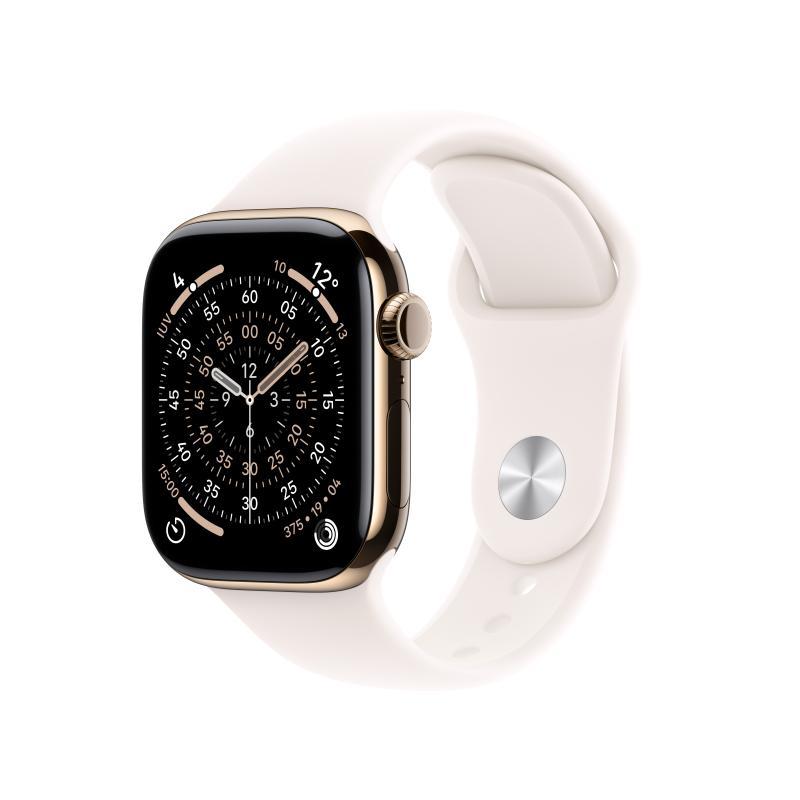 Apple Watch Series 11 GPS + Cellular 46mm Gold Titanium Case with Light Blush Sport Band - M/L