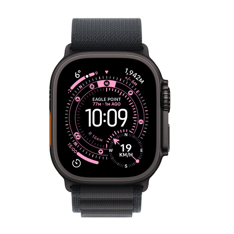 Apple Watch Ultra 3 GPS + Cellular 49mm Black Titanium Case with Black Alpine Loop - Large