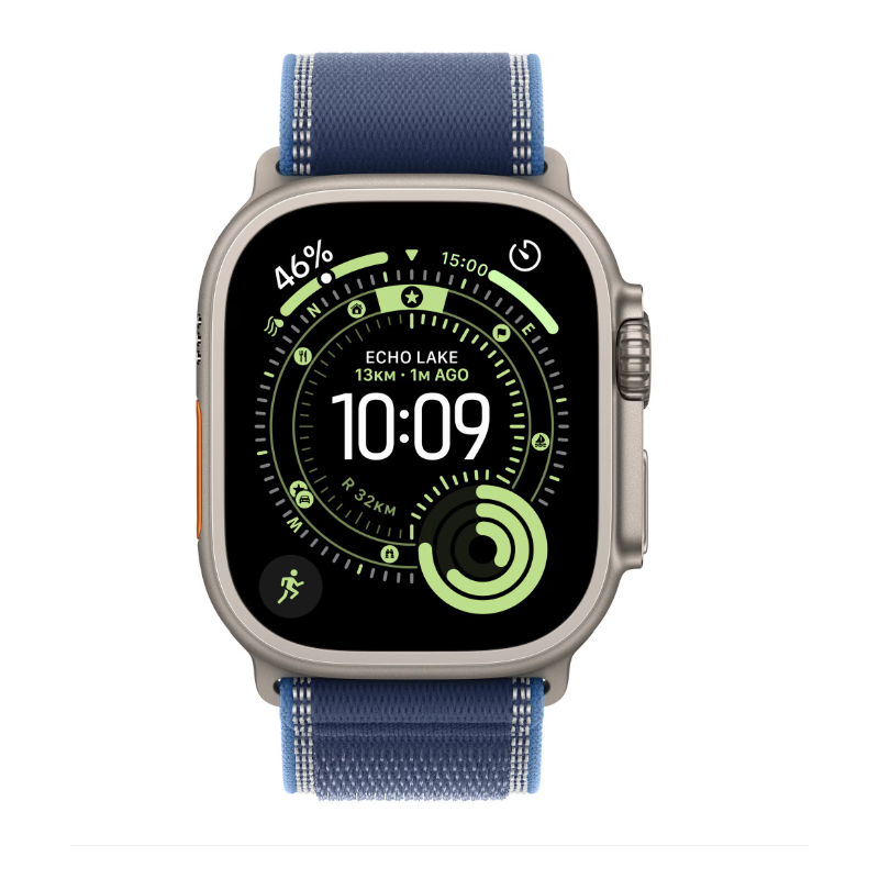 Apple Watch Ultra 3 GPS + Cellular 49mm Natural Titanium Case with Blue/Bright Blue Trail Loop - M/L