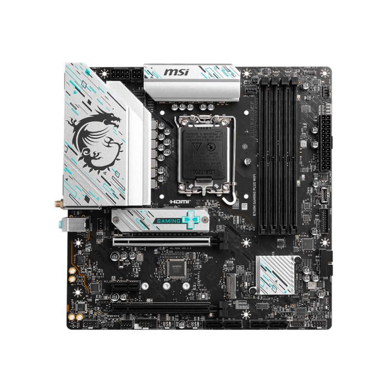 Placa de Baza MSI B760M GAMING PLUS WIFI LGA1700, 4x DDR5, 2x HDMI 2x DP, 2x PCIE x16 1x PCIE x1, 2x M.2, 4x SATA 6GB/s, mATX