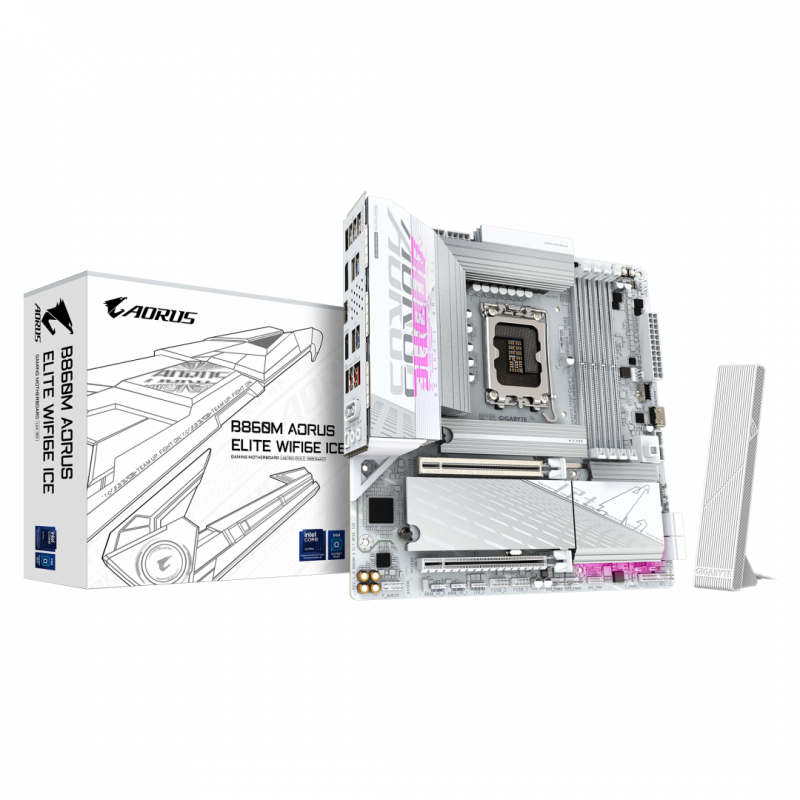 Placa de Baza GIGABYTE B860M AORUS ELITE WIFI6E ICE LGA1851