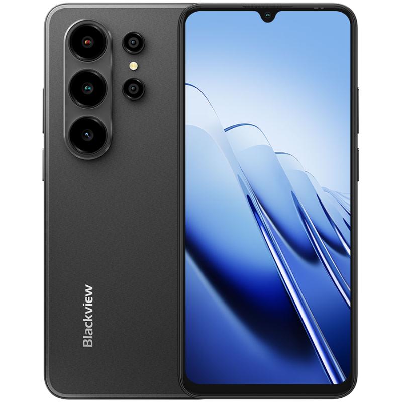Blackview WAVE 10 LTE 6.88-inch HD IPS 720x1640 120Hz 8+128GB Unisoc UMS9230E Octa Core 1.6GHz CAM 13MP/32MP Face ID Fingerprint 5000mAh No Charger  Android 16 Graphite Black