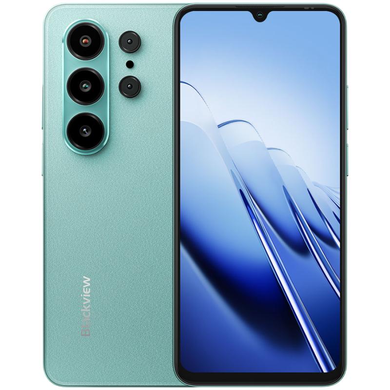 Blackview WAVE 10 LTE 6.88-inch HD IPS 720x1640 120Hz 8+128GB Unisoc UMS9230E Octa Core 1.6GHz CAM 13MP/32MP Face ID Fingerprint 5000mAh No Charger  Android 16 Mint Green
