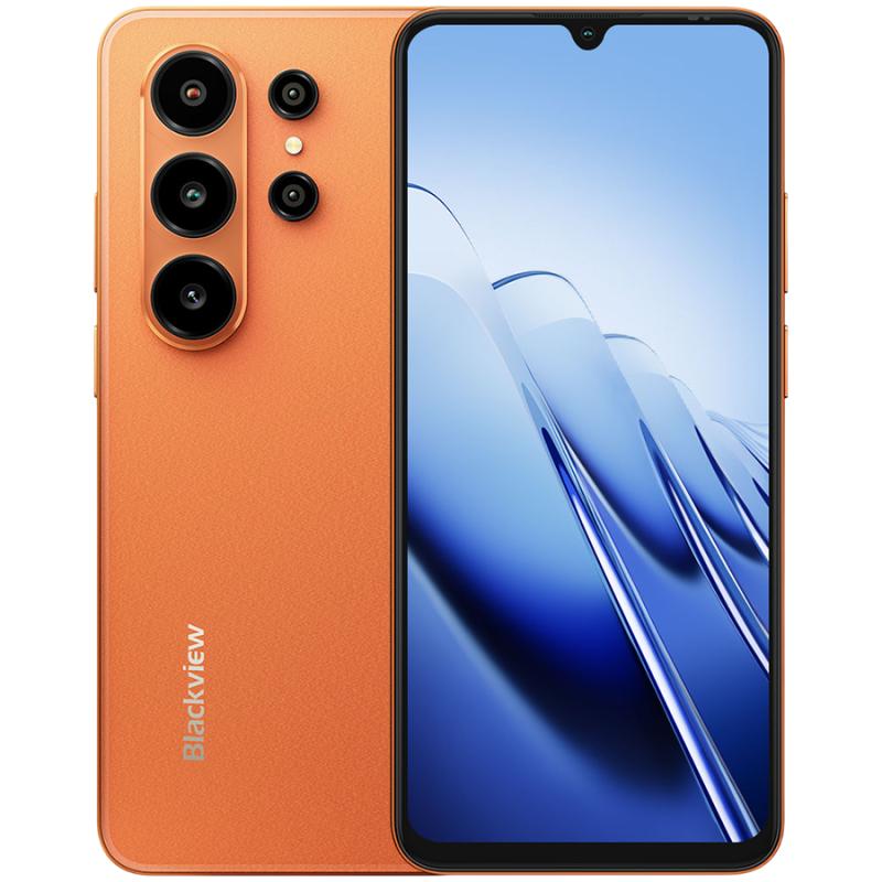 Blackview WAVE 10 LTE 6.88-inch HD IPS 720x1640 120Hz 8+128GB Unisoc UMS9230E Octa Core 1.6GHz CAM 13MP/32MP Face ID Fingerprint 5000mAh No Charger  Android 16 Sunset Orange