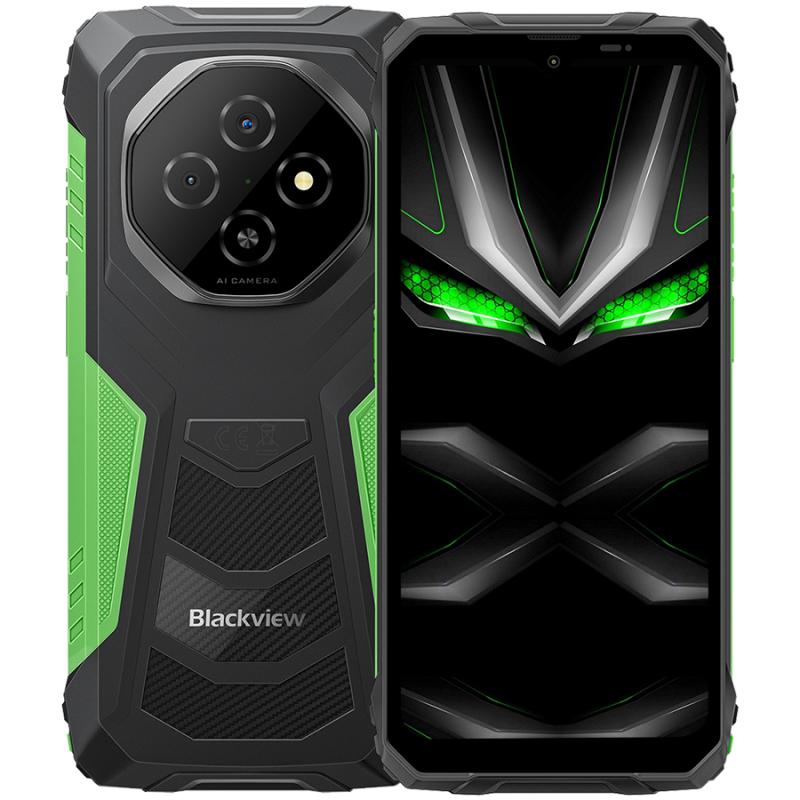 Blackview FORT1 LTE 6.56-inch HD+ 1612x720 90Hz 6+256GB Unisoc T615 Octa-Core 1.8GHz 8MP Front 16+2MP Rear NFC MIL-STD-810H 10000mAh Fingerprint  Android 15 Green