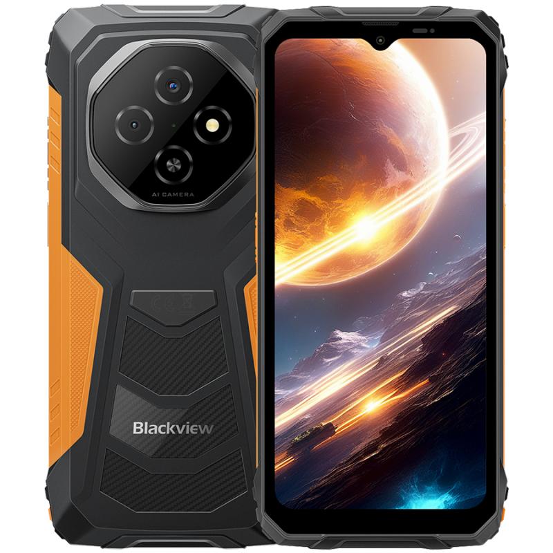 Blackview FORT1 LTE 6.56-inch HD+ 1612x720 90Hz 6+256GB Unisoc T615 Octa-Core 1.8GHz 8MP Front 16+2MP Rear NFC MIL-STD-810H 10000mAh Fingerprint  Android 15 Orange
