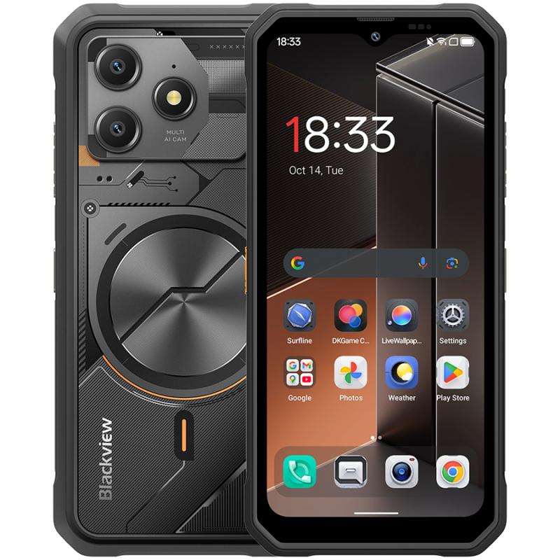 Blackview FORT100 LTE 6.56-inch HD+ 1612x720 90Hz 8+128GB MT Helio G81 Octa-Core 2.0GHz 13MP Front 16MP Rear NFC MIL-STD-810H 5000mAh Fingerprint  Android 16 Cosmic Black