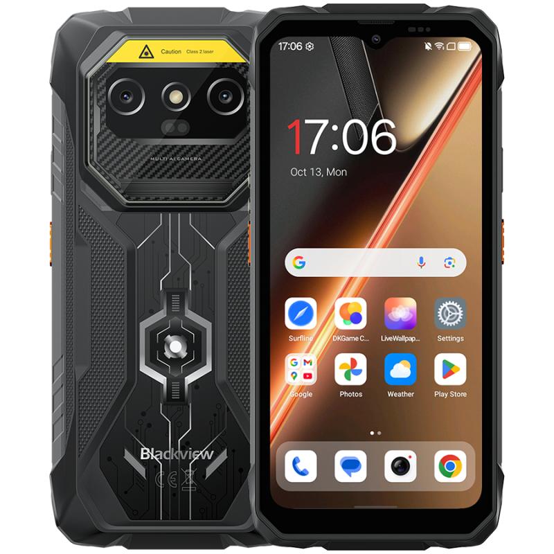 Blackview ROCK 1 Pro LTE 6.56-inch HD+ 1612x720 90Hz 8+256GB MT Helio G81 Octa-Core 2.0GHz 13MP Front 16+20MP Rear BARCODE SCANER NFC MIL-STD-810H 15000mAh Fingerprint  Android 16 Black