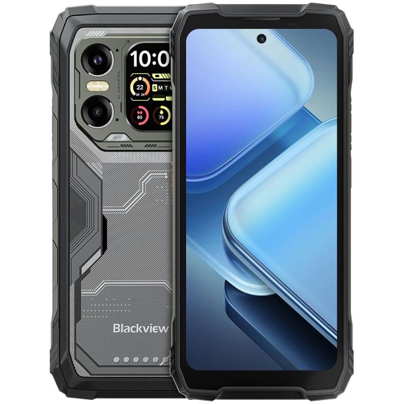 Blackview XPLORE 1 5G Rugged Phone 6.78-inch FHD 2460x1080 120Hz+2.01-inch 296x240 12+256GB MTK Dimensity 7050 octa-core 2.4Ghz Cam 50+64MP+20MP Night Vision 20000mAh NFC Gorilla Glass 5 Android 15 MIL-STD Black