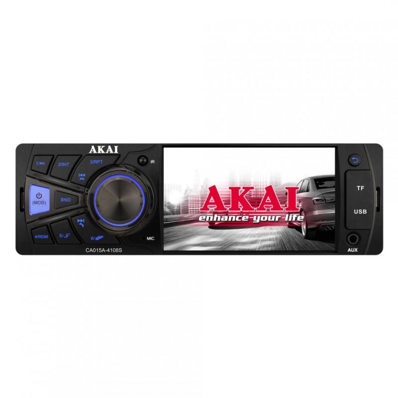 Radio MP3 player auto AKAI CA015A-4108S, cu bluetooth, putere 4 x 25W, ecran 4", port USB/SD, telecomanda, negru