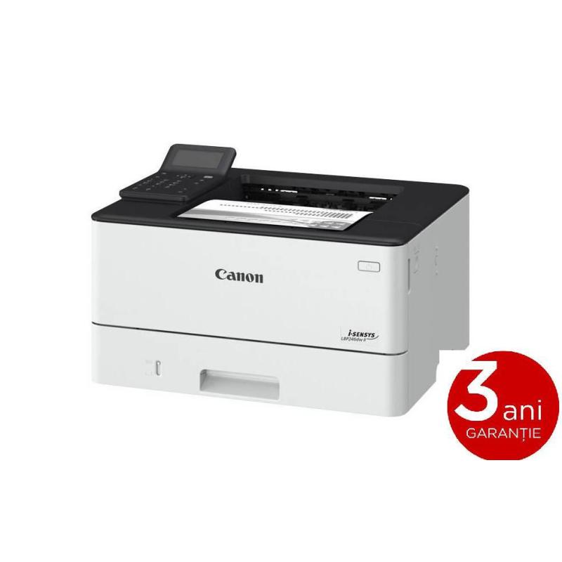CANON LBP246DW II MONO LASER PRINTER, Format A4, Viteza printare: 40ppm, Duplex automat, Rezolutie: 1200 x 1200 dpi, FPO: 5 sec., Limbaje printare:  UFRII, PCL 5e1, PCL6, Adobe® PostScript3, Capacitate hartie: standard-250+100 coli, max.-900 coli, Interfa