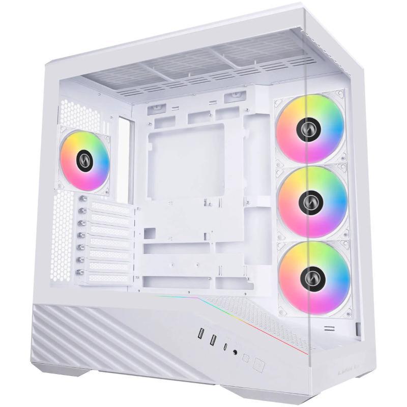 Carcasa LIAN LI VECTOR V100 RGB ALB, Tempered Glass, Sloturi Expansiune 9, Drive Bays: 1x3.5