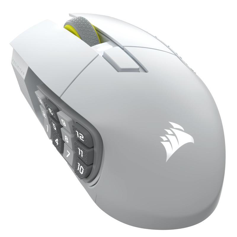 Mouse Gaming CORSAIR SCIMITAR ELITE WIRELESS SE, White, 33000 DPI, Optical, (CH-9314011-WW)