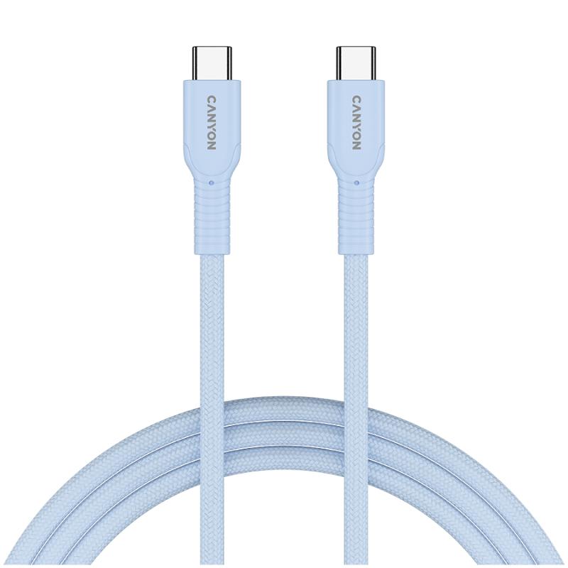 CANYON cable OnWire 60CL C-C 60W COLOR Braided 1m Light Blue