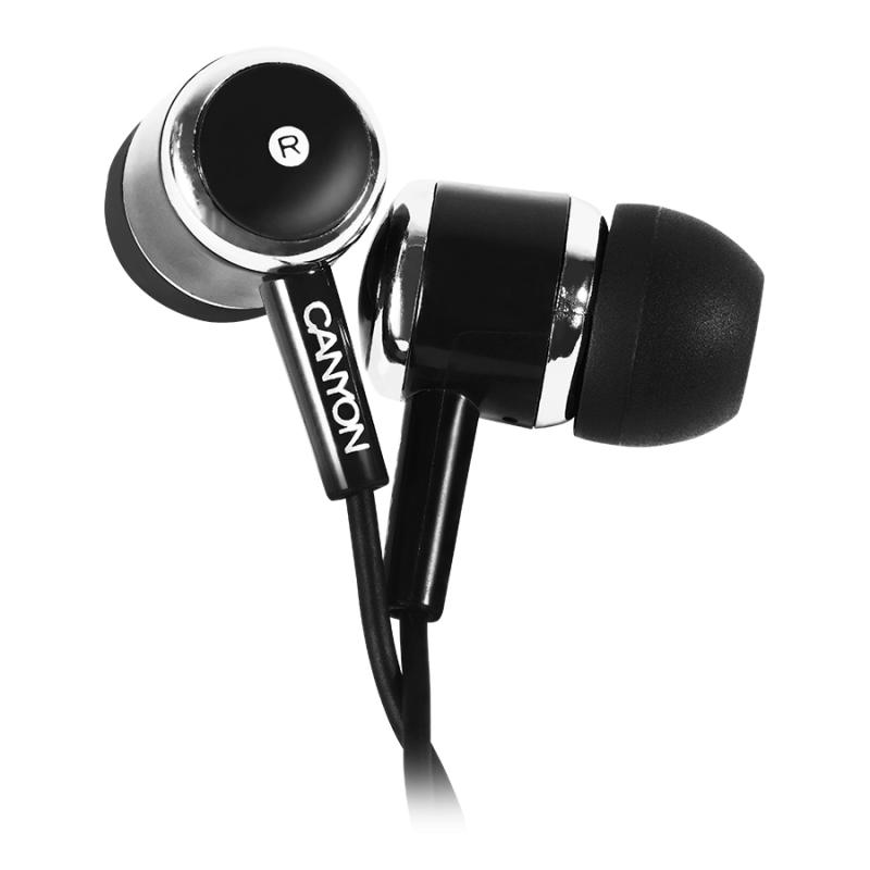 Casti cu microfon Canyon CNE-CEPM01B, 3.5mm jack, Black