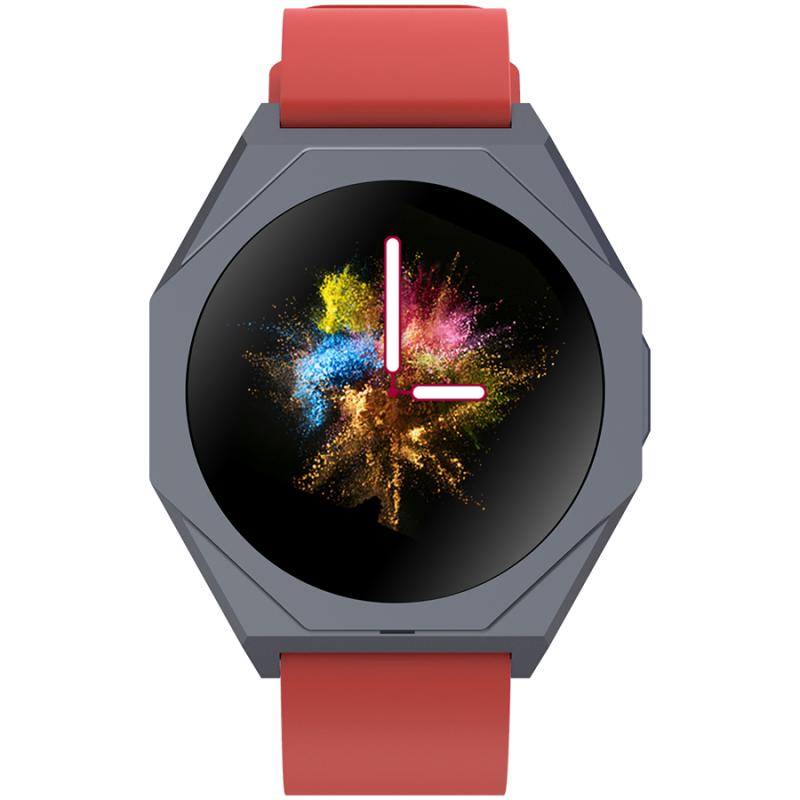 smart watch Realtek 8762DK LCD 1.3'' LTPS 360X360px, G+F 1+gesture 192KB Li-ion polymer battery 3.7v 280mAh,Gun aluminum alloy case middle frame+plastic bottom case+Warm red silicone strap+gun strap buckle. host:45.4*42.4*9.6mm Strap:260*20mm 40.7g