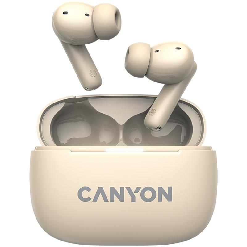 CANYON headset OnGo TWS-10 ANC+ENC Beige