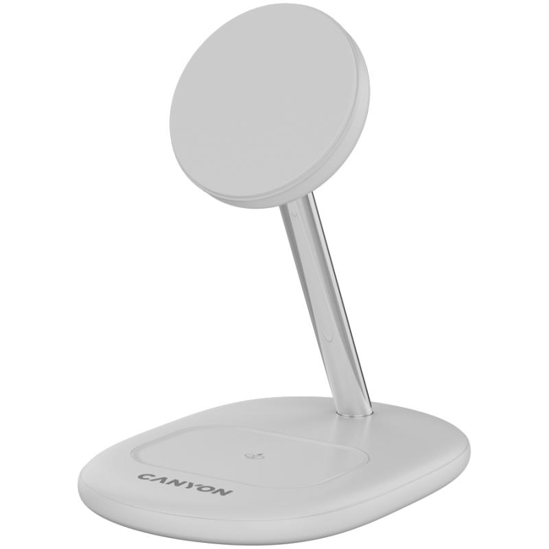 CANYON wireless charger WCS-205 15W Qi2 2in1 w/o adapter White
