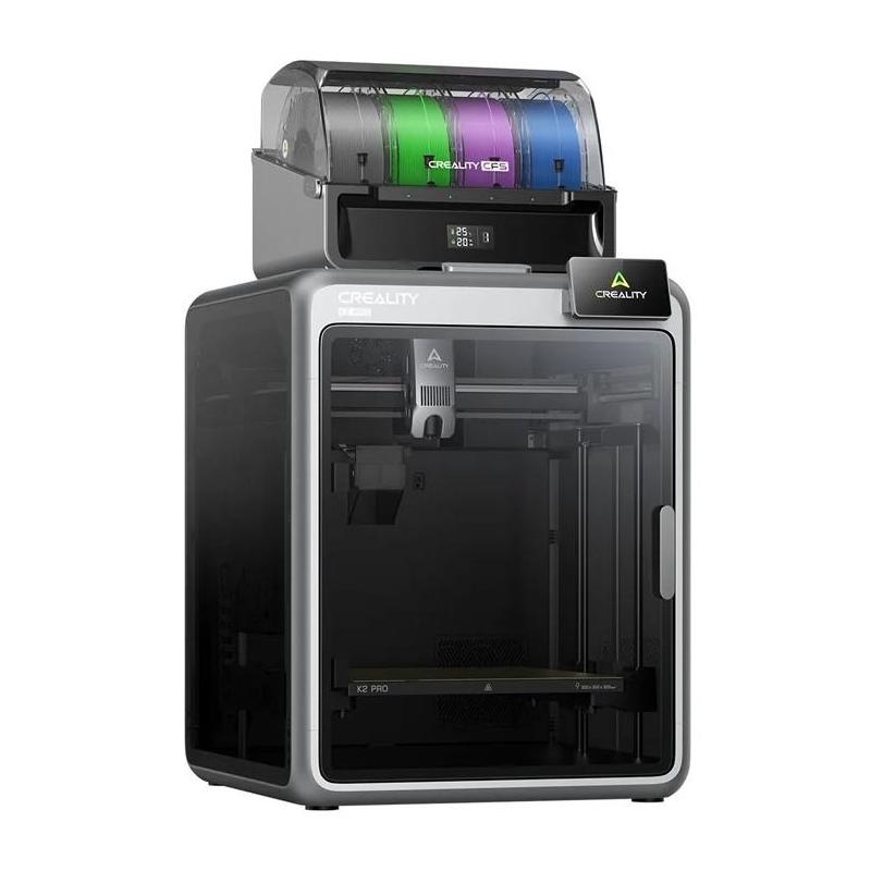 CREALITY K2 PRO Combo FDM 3D PRINTER, include un sistem CFS multi- filament, Suporta maxim 4 x CFS - 16 culori, Tehnologie: FDM, volum printare: 300 x 300 x 300mm, Dimensiuni produs: 445 × 477 × 573 mm, 23.7kg, Viteza printare: 600 mm/s, Accelerare: 20.00