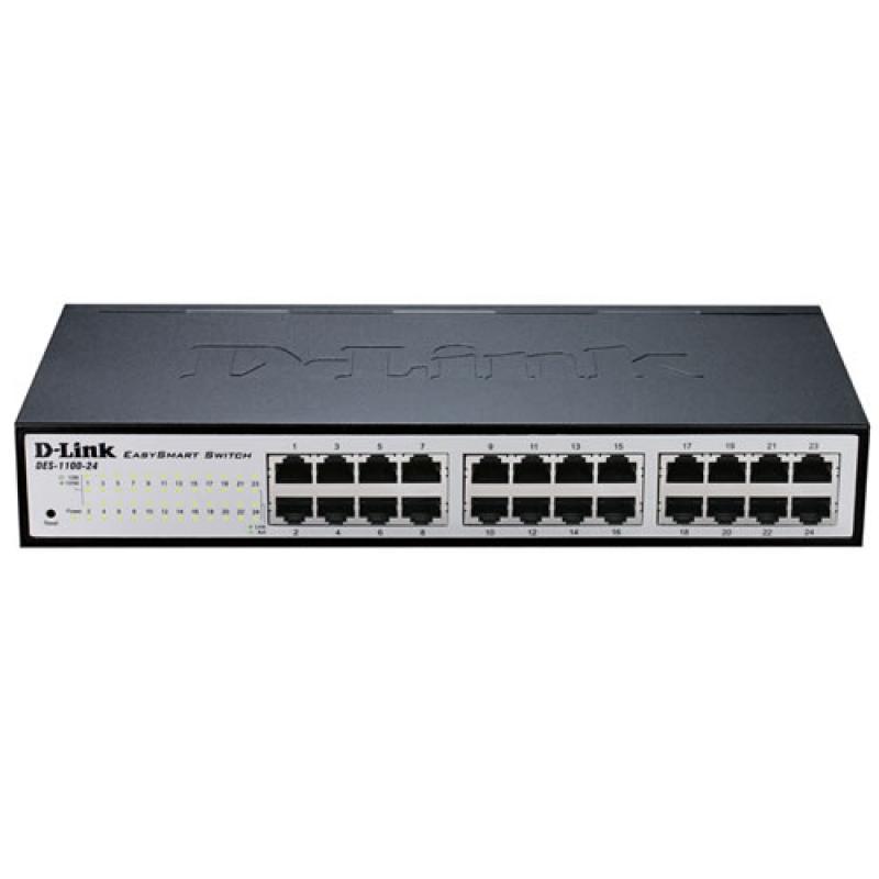 D-Link DGS-1100-24V2. Switch type: Managed, Switch layer: L2. Basic switching RJ-45 Ethernet ports type: Gigabit Ethernet (10/100/1000), Basic switching RJ-45 Ethernet ports quantity: 24. Full duplex. MAC address table: 8000 entries, Switching capacity: 4