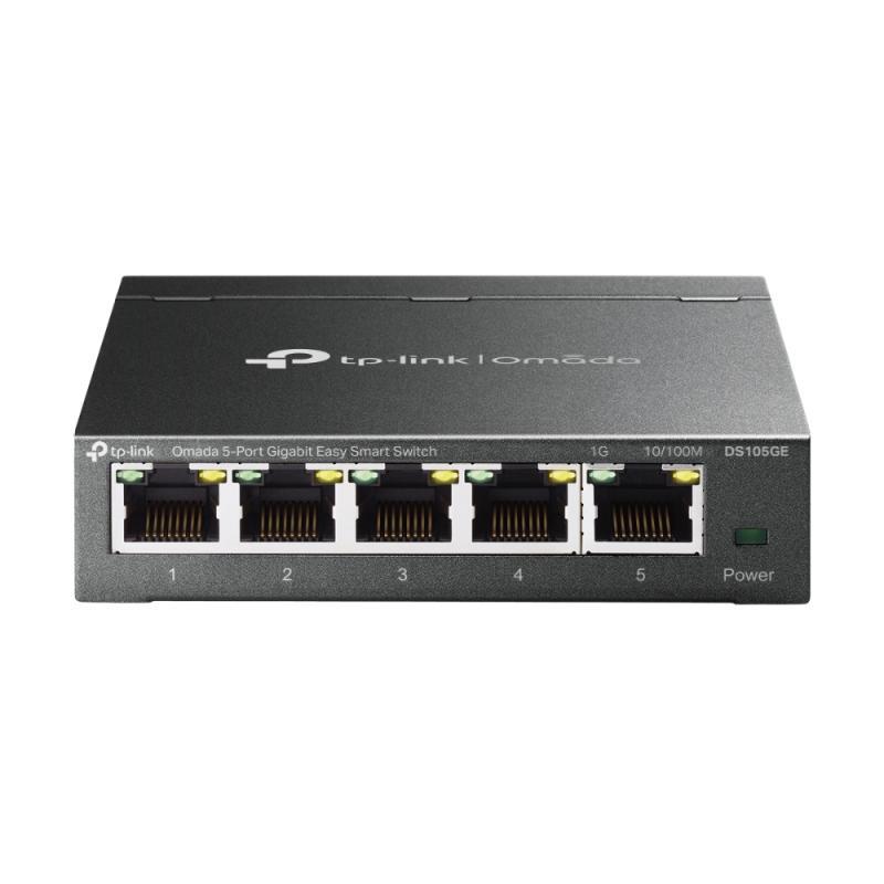 Omada 5-Port Gigabit Easy Smart Switch PORT: 5× Gigabit RJ45 Ports SPEC: Desktop Steel Case FEATURE: MTU/Port/Tag-based VLAN, QoS, IGMP Snooping, Web/Utility Management, Plug and Play