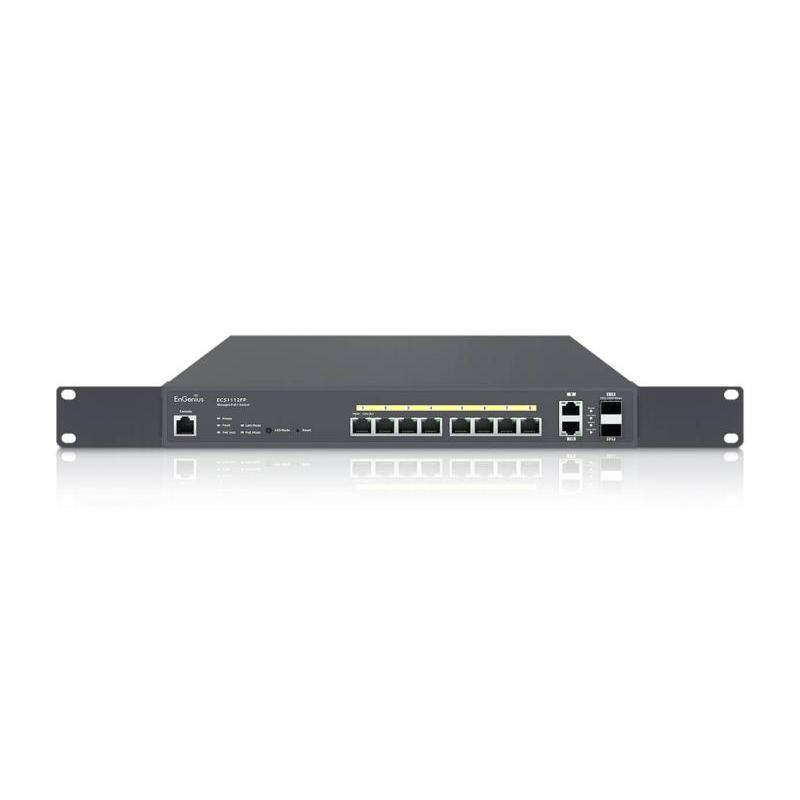 EnGenius Managed / stand-alone 13i 10xGbE + 2xSFP L2+, 130W Cloud Switch (PoE+) with 2x SFP, 8-port GbE PoE.af/at(+) 130W. 4 Uplink (2xGbE 2xSFP) L2+ 13i switch with Cloud Management