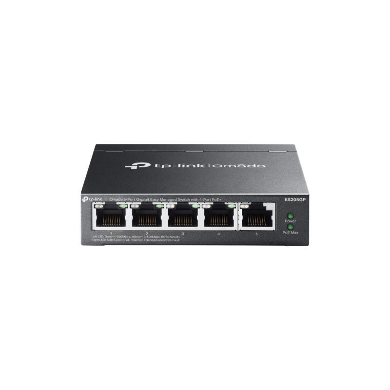 Omada 5-Port Gigabit Easy Managed Switch with 4-Port PoE+ PORT: 4× Gigabit PoE+ Ports, 1× Gigabit Non-PoE Ports SPEC: 802.3at/af, 65 W PoE Power, Desktop Steel Case and Fanless FEATURE: Integration with Omada SDN Controller, Flow Control, Loopback Detecti