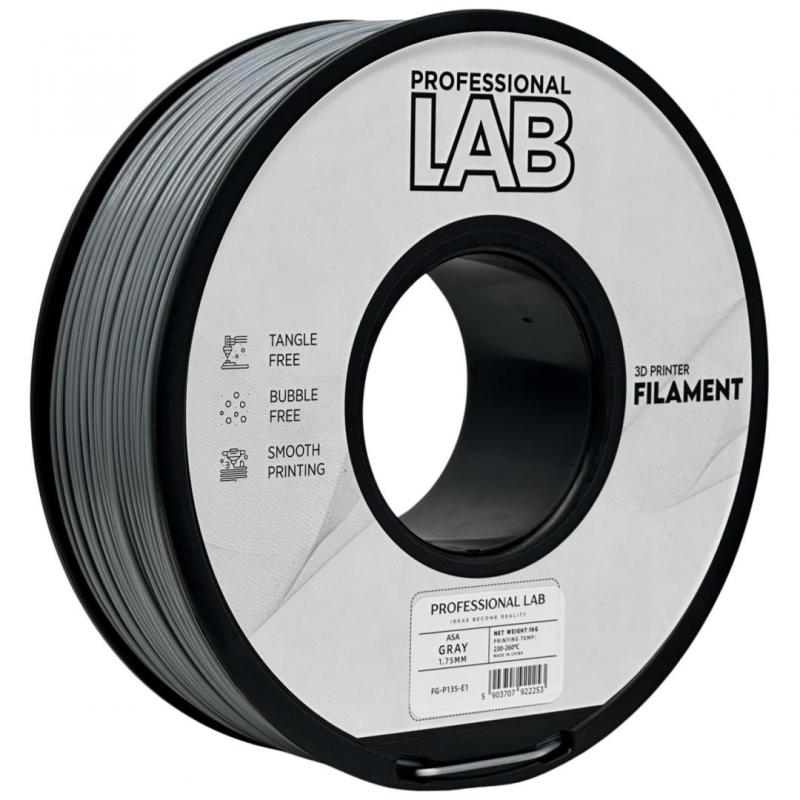 Filament 3D Proffesional Lab, Diamentru 1.75mm, Greutate: 1KG, Culoare: Gri, Material: ASA, Temperatura: 220-250c.