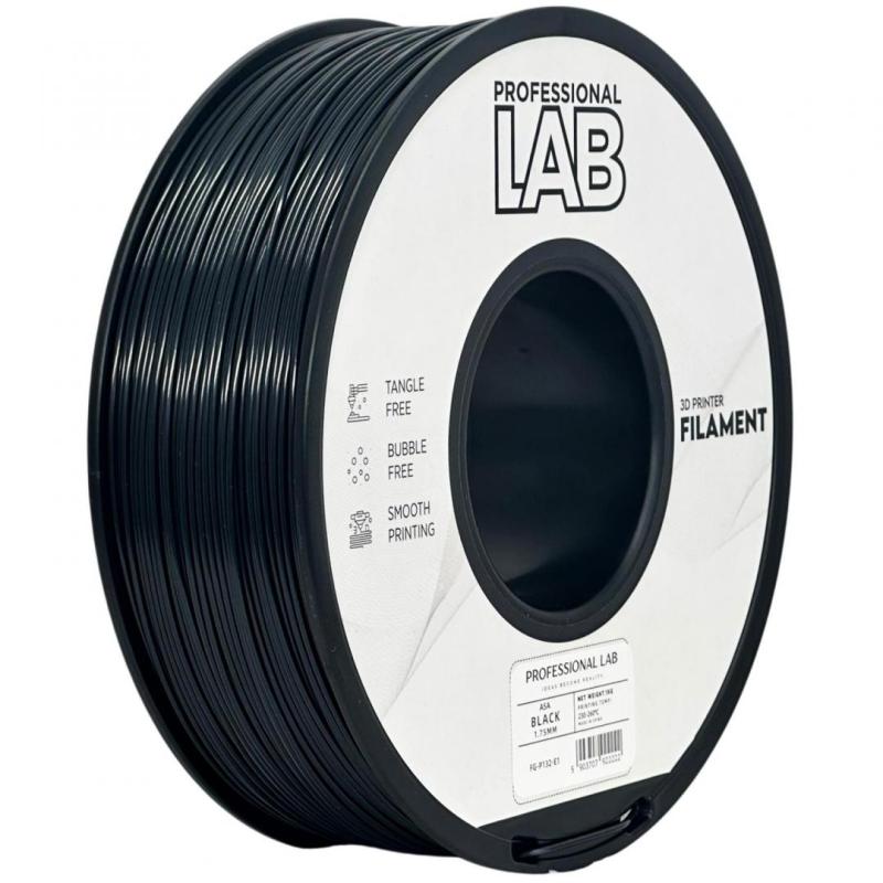 Filament 3D Proffesional Lab, Diamentru 1.75mm, Greutate: 1KG, Culoare: Negru, Material: ASA, Temperatura: 220-250c.