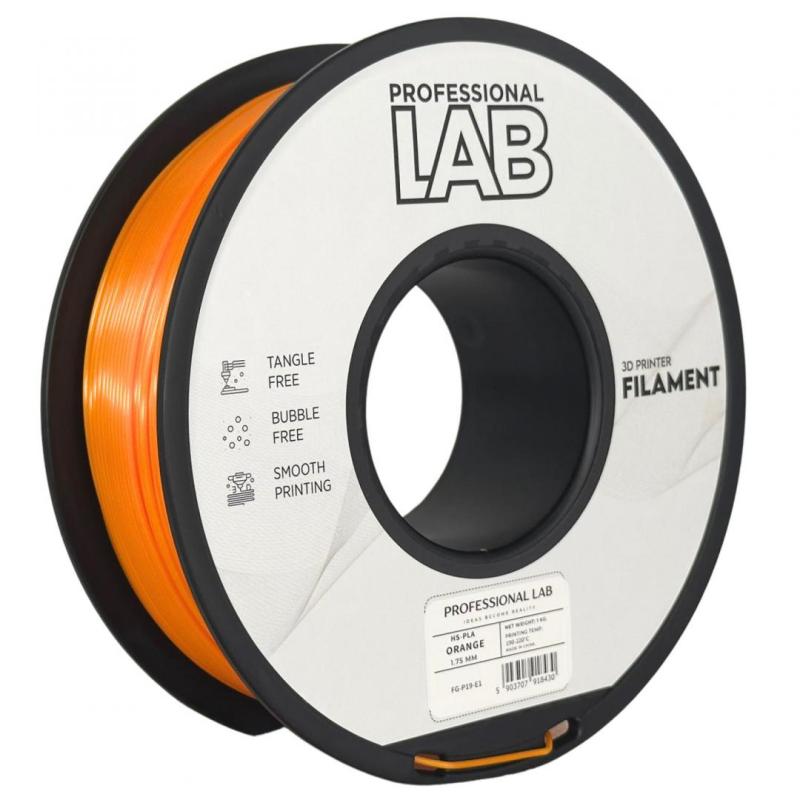 Filament 3D Proffesional Lab, Diamentru 1.75mm, Greutate: 1KG, Culoare: Orange, Material: PLA, Temperatura: 180-240c.