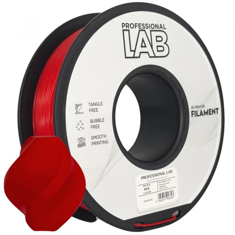 Filament 3D Proffesional Lab, Diamentru 1.75mm, Greutate: 1KG, Culoare: Rosu, Material: PLA, Temperatura: 180-240c.