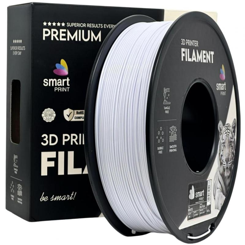 Filament 3D Smart Print, Diamentru 1.75mm, Greutate: 1KG, Culoare: Alb, Material: PLA, Temperatura: 180-240c.