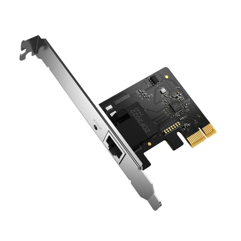 Gigabit PCIe Network Adapter SPEED: 1 Gbps SPEC: 1×RJ45,  Full-Height Bracket/Low-Profile Bracket FEATURE: Multi-Speed Compatibility, Wake on LAN, Flow Control