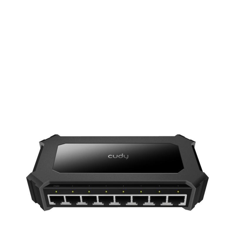 CUDY 8-Port Gigabit Desktop Switch, 8 10/100/1000M RJ45 Ports, IGMP Snooping, Loop Detection/Prevention, 802.1p/DSCP QoS, Desktop Plastic Case, Power Saving, Plug & Play, Wall-Mount