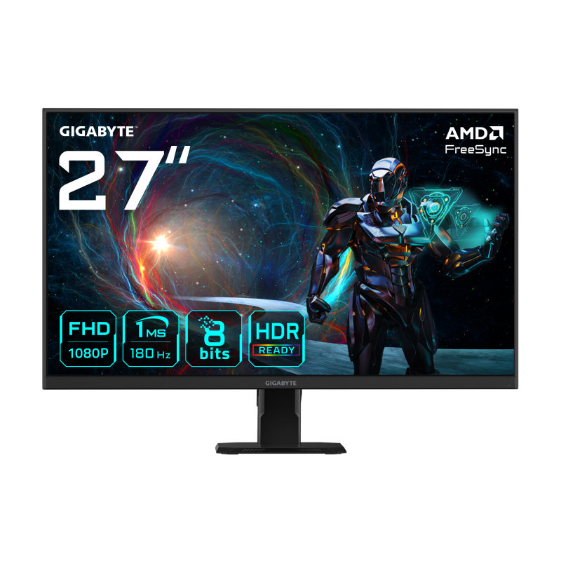 Monitor Gaming Gigabyte GS27FA, Panel Size: 27 inch, Panel Backlight/ Type: EDGE, Display Surface: Non-glare type, Color Saturation: 105% sRGB, True Resolution: 1920 x 1080 (FHD), Brightness: 300 cd/m2 (TYP), Contrast Ratio(Max): 1000.1 TYP, Dynamic Contr