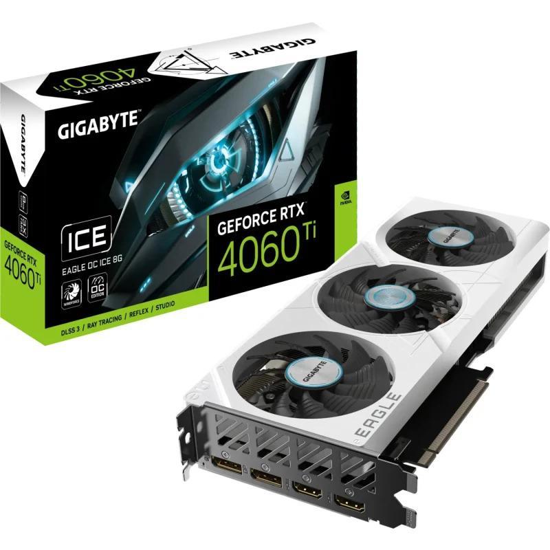 Placa Video GIGABYTE GEFORCE RTX 4060 TI EAGLE OC ICE 8GB GDDR6 128 bit