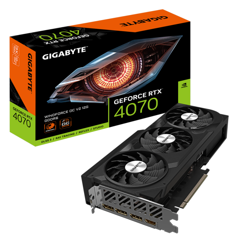 Placa Video GIGABYTE GEFORCE RTX 4070 WINFORCE OC V2 12G GDDR6 192 bit