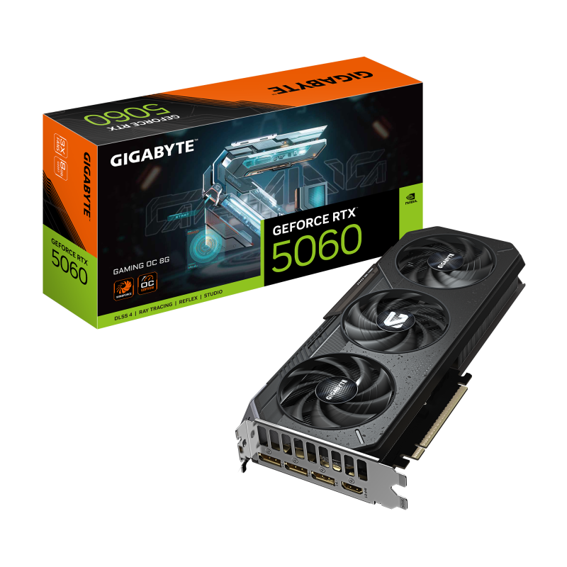 Placa Video GIGABYTE GEFORCE RTX 5060 GAMING OC 8GB GDDR7 128 bit, PCIE 5.0, 3x DP 1x HDMI