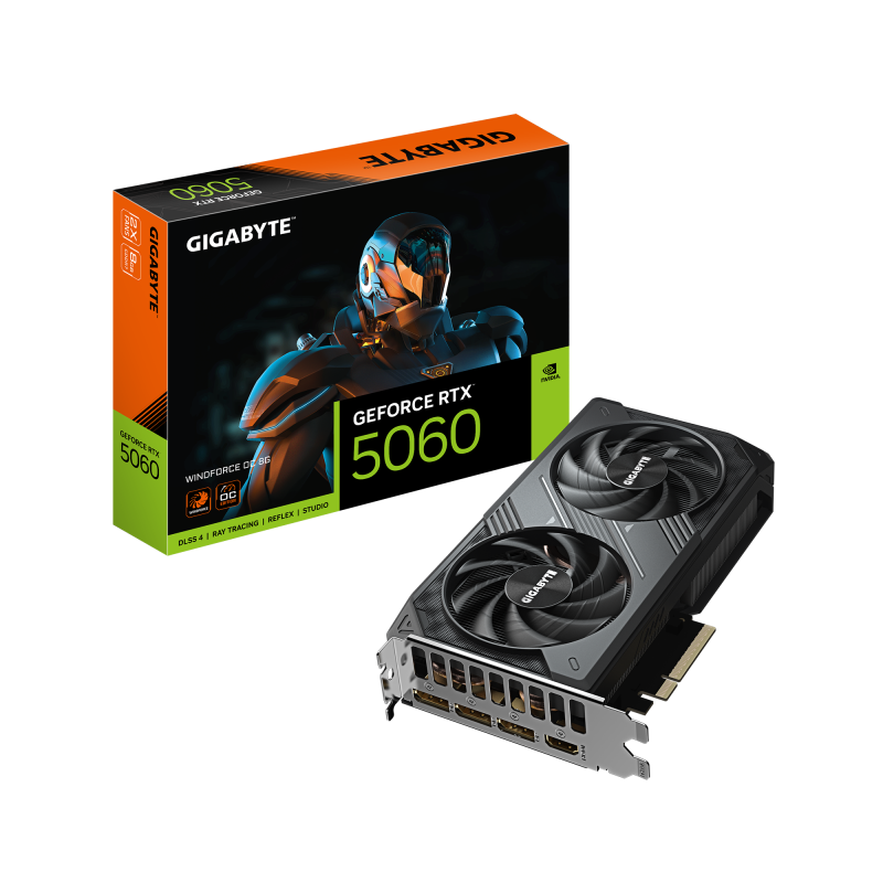 Placa Video GIGABYTE GEFORCE RTX 5060 WINDFORCE OC 8GB GDDR7 128 bit, PCIE 5.0, 3x DP 1x HDMI