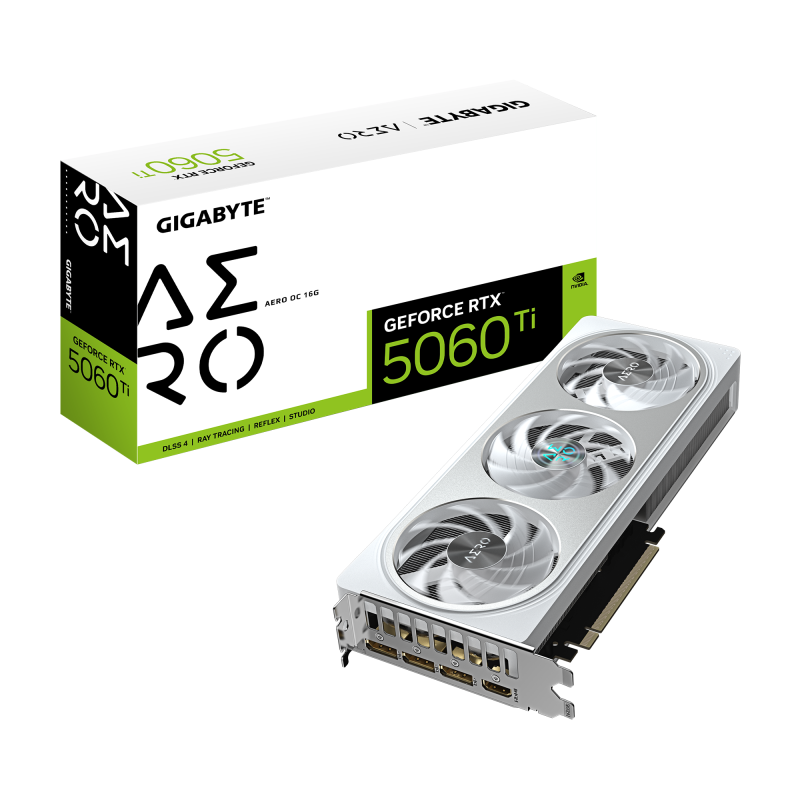Placa Video GIGABYTE RTX 5060 TI AERO OC 16GB GDDR7 128bit, PCIE 5.0, 3x DP 1x HDMI