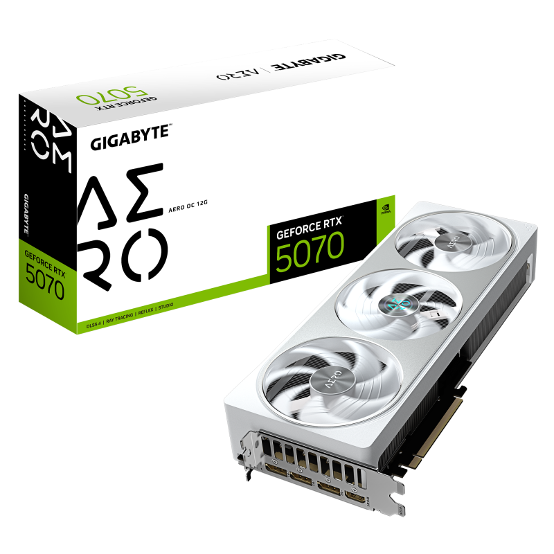 Placa Video GIGABYTE GEFORCE RTX 5070 AERO OC 12GB GDDR7 192 bit, PCIE 5.0, 3x DP 1x HDMI